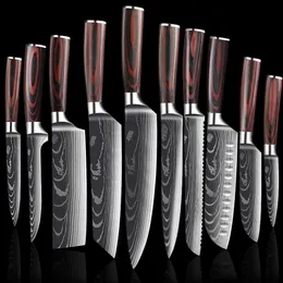 Damascus 8-piece Kitchen Set, Commercial Chef's Knife, Household Meat Slicing and Cooking Knife