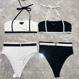 Kvinnor Baddräkter Designer Bikini Swimsuit Summer Triangle Applique Sexy Open Baddräkter Swim Trunks Two Piece Set