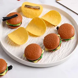 Kwiaty dekoracyjne 5pcs symulacja żywności DIY Kreatywny hamburger z hamburgiem chips ciasteczka