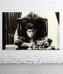 Al Pacino Scarface Plakat filmowy Dekoracja Dekoracja Oleju Olej obraz Ściany do salonu płótno Czarno -białe pop Art9445396