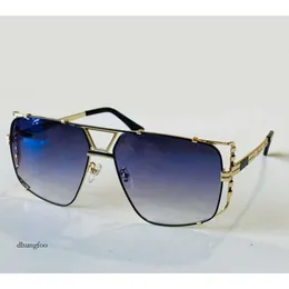 Cool di occhiali da sole pilota Legends 9093 Gold Blue Shaded Shield Stile Stile Sun sfumature unisex con scatola