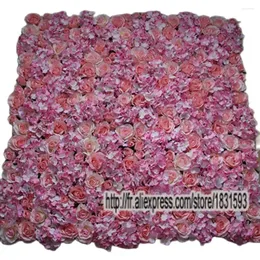 Dekorativa blommor Pink-10pcs/Lot Artificial Silk Rose Flower Wall Wedding Bakgrund eller Lawn/Pillar Road Lead Market Decoration Tongfeng