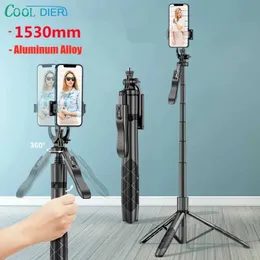 Selfie -Monopoden cooler Dier L16 1530mm Wireless Selfie Stick Stativ falten Monopod mit Bluetooth -Verschluss für Gopro -Kamera -Smartphonesb240515 geeignet