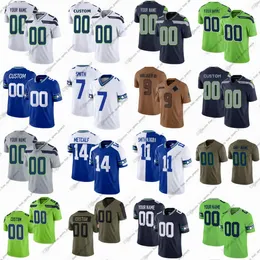 7 Jersey de futebol de Geno Smith DK Metcalf Tyler Lockett Bobby Wagner Charles Cross Fan Kenneth Walker III Devon Witherspoon Byron Murphy II