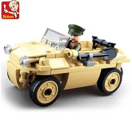 BLOCKS 103st Stil Military World War II Amfibious fordonsmodell Byggnadsblock Army karaktärsenhet Byggnadsblock Set Childrens Education Toys WX