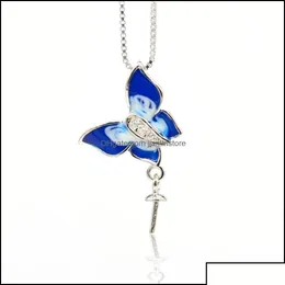 إعدادات المجوهرات S925 Fine Sier Prendant Prestings Necklace Pearl Drop Support Bracket Diy Butterfly Butterfly Delivery OTF4H OTD7Z