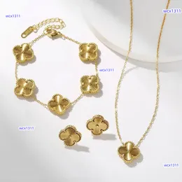 Moda Klasik Lucky Clover Kolye Bilezik Küpeleri Kadın ve Kızlar İçin Sevgililer Günü ve Anneler Günü Nişan Mücevher Cart-26522