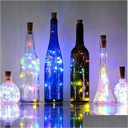 Led Strings 2M 20 Leds String Light Wine Bottle Lights With Cork Built In Battery Shape Sier Copper Wire Colorf Fairy Mini Drop Delive Dhpkb