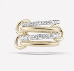 HalleyGemini Spinelli Kilcollin Rings Brand Designer New In Luxury Fine Jewelry Gold and Sterling Silver Hydra Linked Ring 18k Gold