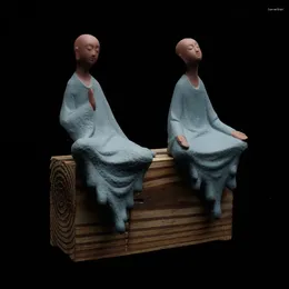 Dekorative Figuren Keramik kreative Buddha Statuen Zen Ornamente Home Dekoration Mönch Tabletop Handfahrzeuge Geschenke Miniaturur