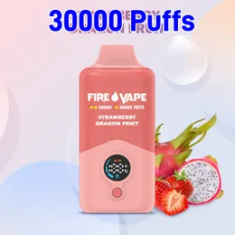 Feuerdampf 30000 Puffs Vaper Puff 20000 Einstellbarer Einweg -Vape -Stift -Starter -Kit 2% 3% 5% vorgefüllte Karren Kinderschloss Dual Mesh Spule 650mAh Batteriestift