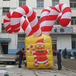 Toptan 6mh (20ft) Blower ile Büyük Noel Şişme Süsleri Dev Şeker Boşlukları Parti Tatil Dekorasyonları için Hediye Kutusu