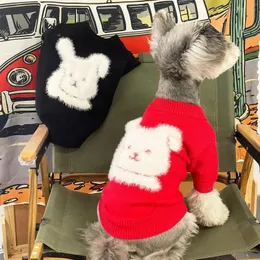 Dog Apparel Clothes Sweater Red Year's Round Neck Teddy Schnauzer Bomei Bixiong Pug Fadou Winter Dress