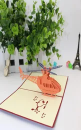 Стерео -вертолетные открытки для резьбы 3D -всплывающие поздравительные открытки для получения приглашения с днем рождения выпускают дизайн 3 9me bb2988099