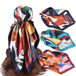 Heitou Fashion retro estampado envolve lenço de 90 cm de lenço de cabeça para mulher hijab femme musulman silk sconk women 240515