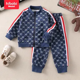 Hibobi 2piece Childrens Sport Bluza Zestaw mody nadrukowany okrągły szyja