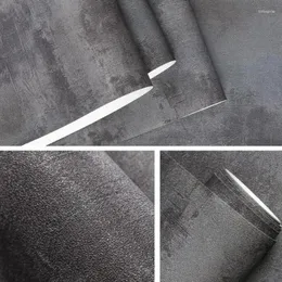 Обои черные винтажные бетонные стены Эффект обои ретро простая текстура