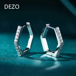 Stud Dezo 1,5 mm Mosilicon Womens Ring Ohrringe Solid 925 Sterling Silver Geometric Shell Mode Ohrringe D-Color GRA Zertifikat J240513