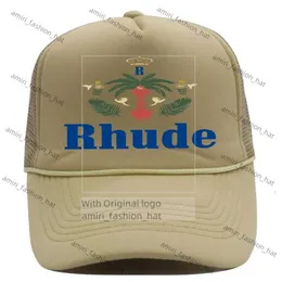 Rhude Cap Mens Designer Hat Casquette Womens Sun Hatsファッショントレンドストリートボールキャップ野球帽子スポーツ夏のビーチネッティング通気性カップルキャップ6EE1