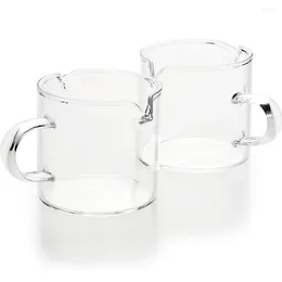 マグカップ4オンス120ml sメガネエスプレッソパーツダブルスパウトミルクカップ透明ガラス