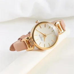 シンプルな女性の時計日本時計ムーブレトロな時間高級ファッションドレスブレスレットレザーガールバースデーギフトジュリアスノーボックス240516