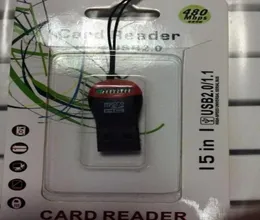 Promosyon 1000pcs Düdük USB 20 TFlash Bellek Kartı Readertfcard Mikro SD Kart Okuyucu Perakende Paket Çantası DHL FedEx 9404697372447