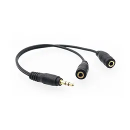 Y splitter kabel 3,5 mm 1 hane till 2 dubbel kvinnlig ljudkabel för hörlurens headphone mp3 mp4 stereo plug -adapter jack