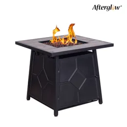 Afterglow 40000 BTU Propane Gas Firepit Internal Gas Tank square Outdoor Kd Fire Table