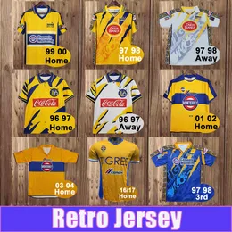 1996 2003 Tigres de la uanlレトロサッカージャージーホームアウェイ3番目の半袖サッカーシャツ