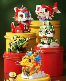 Blöcke Chinesische Kultur Kirin Lion Lucky Carp Dragon Neujahr Geschenk Home Dekoration 5130 5131 5132 5135 5137 WX