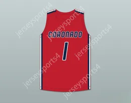 Custom Nay Name Jugend/Kinder Jaden Hardy 1 Coronado High School Cougars Red Basketball Trikot 1 genäht S-6xl