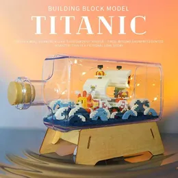 ألعاب أخرى ميكرو بناء ميكرو جديدة بناء طقم البناء مجموعة الماس Diamond Diy Drift Bottle Toy RMS Titanic Pirate Pirate Ship S245163 S245163