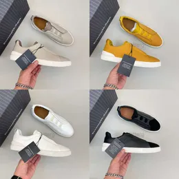 2024 New Designer Casual Dress Shoes Mens Zegna Lace-up Business Wedding Party Top Quality Leather Chunky Sneakers Formal Trainers