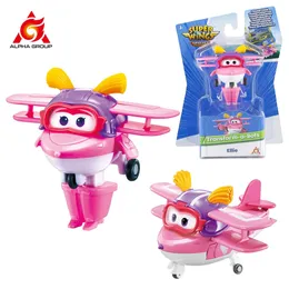 Super Wings Mini transformando Ellie 2 polegadas Transforme o robô para avião em 3 etapas Figuras de ação deformação Anime Toys for Kids 240516