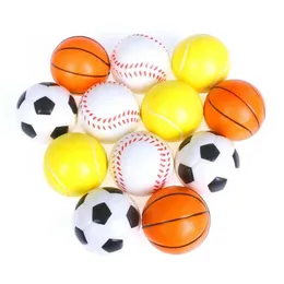Zabawa dekompresyjna 6 sztuk/set Squeeze Ball Toys piłka nożna koszykówka powolna rosnąca miękka presja nacisk nowość knebel