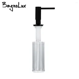 Liquid Soap Dispenser Bagnolux Black 360 Degree Swivel Plastic Bottle Installed In The Kitchen Sink Is Convenient And Simple