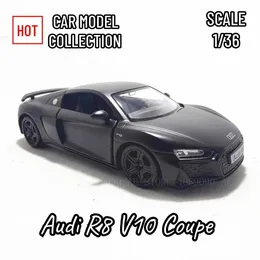 Diecast Model Cars 1 36 Audi R8 V10 Two Door Sports Car Black Metal Die Cast Car Model Repilca Scale Mini Series Car Amatör Childrens Toy Boy Christmas Gift Wx WX