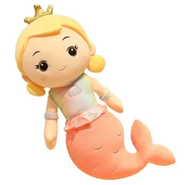 Animais de pelúcia de pelúcia Crown Mermaid Toy preenchendo boneca de boneca criança menina decoração caseira namorada presente de aniversário q240515