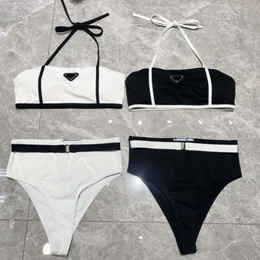 Kobiety do kąpieli Projektant Bikini Swimsuit Summer Triangle Applique Seksowne otwarte stroje kąpielowe Swim Trunks Dwuczęściowy zestaw ubrania damskie