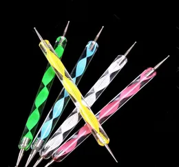 5pcs Nail Art Decoration Doting Stift Set Acryl 2 Wege Marborisierungswerkzeug Nägel polierende Farbe Maniküre Punktstifte Kits6065596