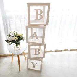 1st Baby Shower Decoration Transparent Box with ONE Balloon Letter Balloons and Wedding Ballon for Boy or Girl Babyshower Fav 240509