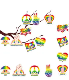 Großhandel LGBT Rainbow Festival Dekoration 8pcs/Set Banner Flaggen Papier Anhänger Regenbogenparty -Dekoration Liebe Ziehen Flagge Regenbogen Liebe kreativer Anhänger