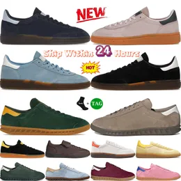 Designerschuhe Männer Frauen Low Casual Sneakers Navy Shukyu Brown Black Gum Collegiate Grüne Gold Maroon Rose Rosa hellblau Hamburger Wildleder -Trainer Handball Special