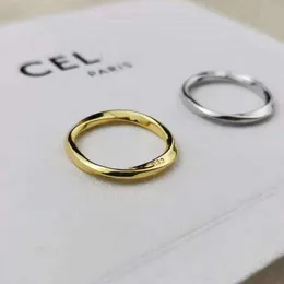 Band Rings New Designer Band Rings Plain Thin Pair Minimalist Ins Design Fashionable Tail Irregular Twist Bague Couple Anello with Box 2024