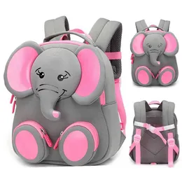 Mochilas Novas Fashion Childrens Bag Girl and Boy 3D Elephant Design Student School Backpack Childrens Bag Mochila Escolar D240516