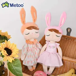 Pchane pluszowe zwierzęta 34 cm oryginalne metoo Angela Doll Soft Rabbit Toy wypełnij dziecięce dziewczynę prezent Brinquedos Q240515