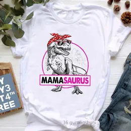Aquarell Leopard Mamasaurus Graphic Print Womens T -Shirts Lustige Jurassic Dinosaurier T -Shirt Weibliche Muttertag Geschenk T -Shirt 240510