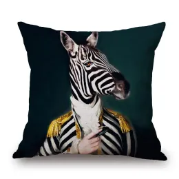 Kissen/dekoratives Kissen Nordische Kunst Posterstil Dekorative Kissenbedeckung Zebra Giraffe Modetierhut Sofa