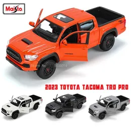 다이 캐스트 모델 자동차 Maisto 1 27 New 2023 Toyota Tacoma Trd Pro 시뮬레이션 합금 자동차 모델 공예 장식 시리즈 장난감 도구 선물 wx