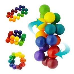 Dekompressionsleksak oskiljbar regnbågsbollsensor Fidget Toys för ångest August Cubo Antiestes Juguetes Antiestes Para Ni OS B240515